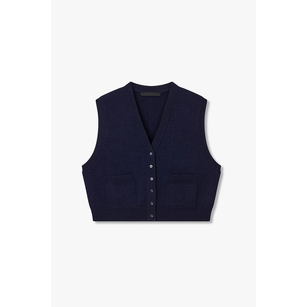 울 브이넥 크롭 니트 베스트 7115450913146