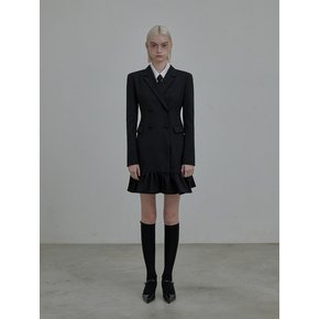 Jenn flare suit jacket dress - Black