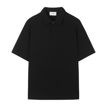커스텀멜로우 텍스처 오버핏 카라 티셔츠 CWTAM24511BKX