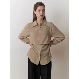 리엘 Bay bustier blouse_2piece (khaki beige)