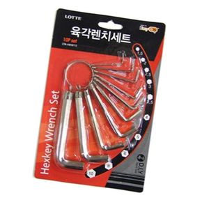 롯데 가정용 육각렌치 10입 세트 1P 테이블 조립 공구/육각렌찌