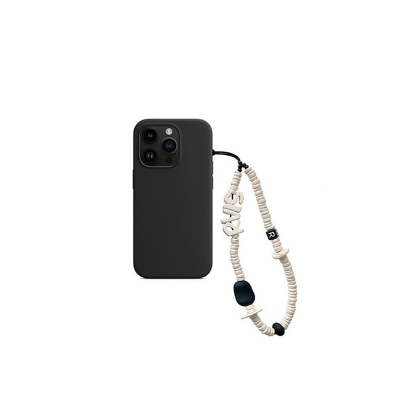 nature beads phone strap cream