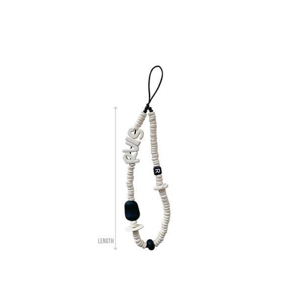 nature beads phone strap cream