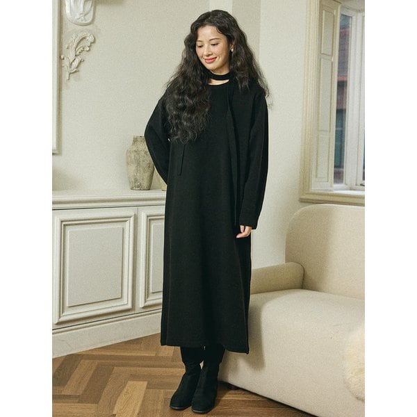 잔잔이 타이 롱 원피스 (3COL) Y50052