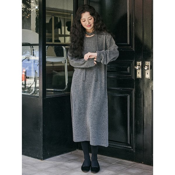 잔잔이 타이 롱 원피스 (3COL) Y50052