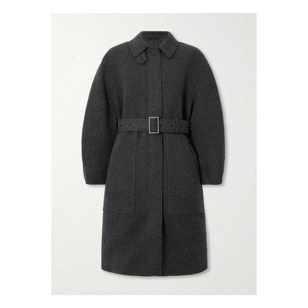 밀라 벨트 브러시드 패딩 울 혼방 코트 다크 그레이 46376663162931371