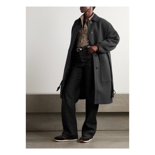 밀라 벨트 브러시드 패딩 울 혼방 코트 다크 그레이 46376663162931371