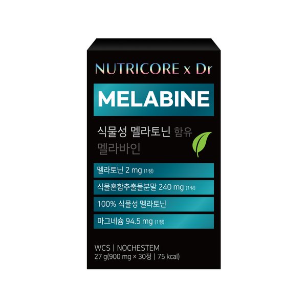 뉴트리코어xDr MELABINE 식물성 멜라토닌 함유 멜라바인 2mg 1박스