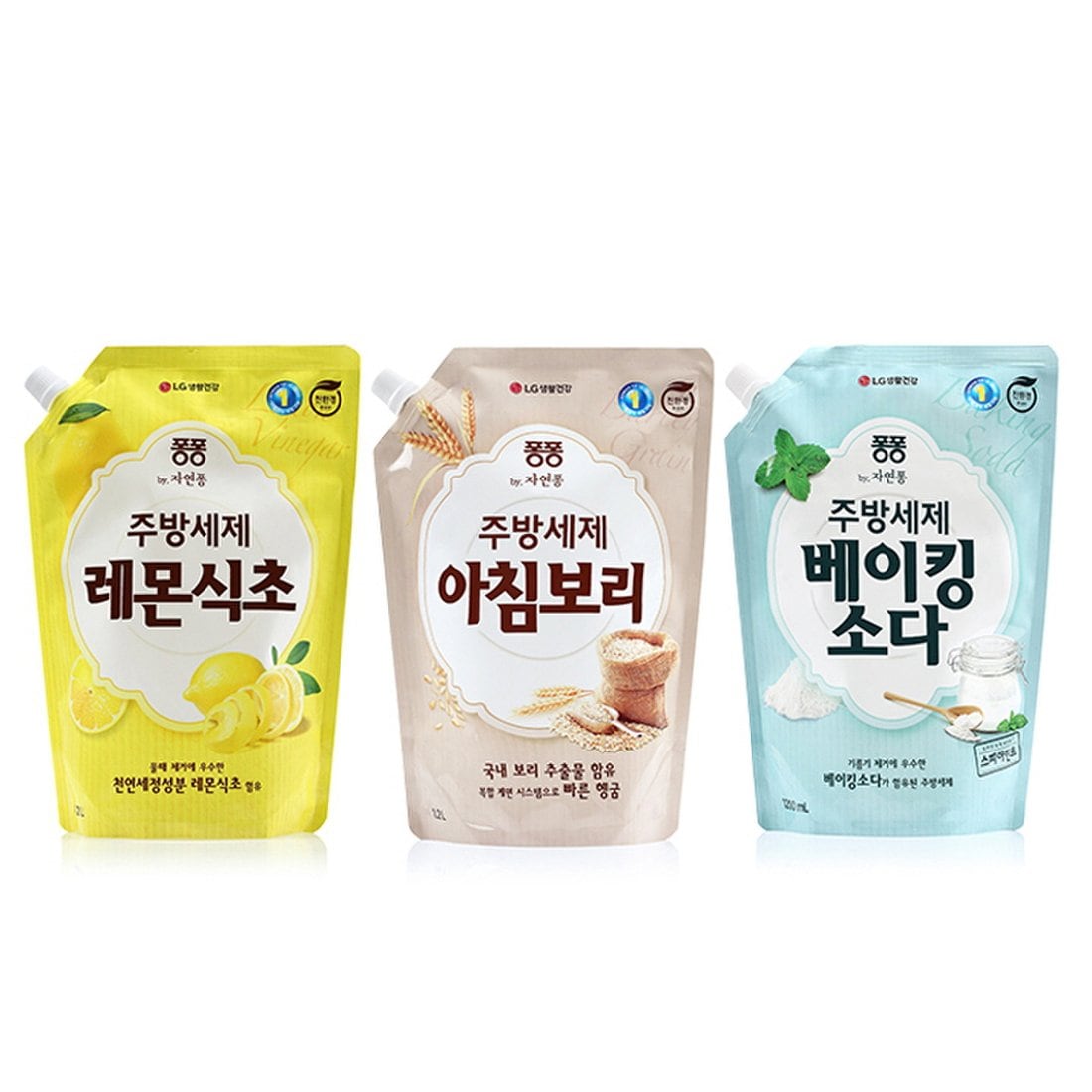 퐁퐁 구연산 레몬식초, 베이킹소다, 아침보리 주방세제 1200Ml, 신세계몰