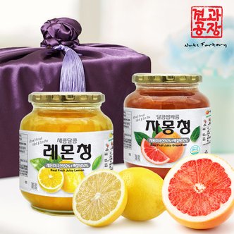 견과공장 프리미엄 과일청 선물세트 (레몬청 + 자몽청)