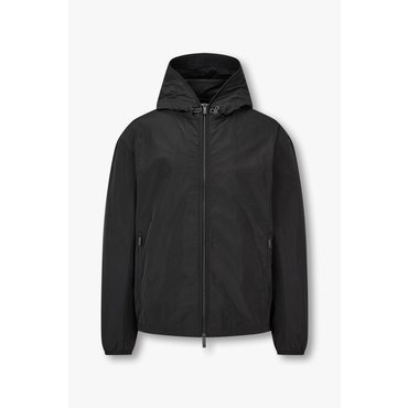 ARMANI EXCHANGE 남성 배색 트림 폴리 후드 자켓(A415110019)블랙