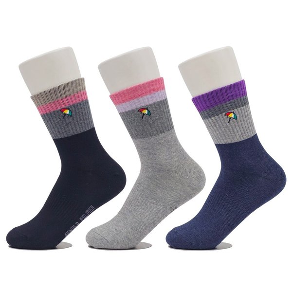 뒤틀림방지 여자캐주얼양말 중목 3켤레 LSP002 여성캐주얼양말