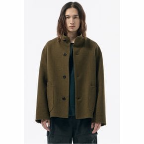 Khaki Wool Handmade Highneck Jacket_CWJAW24872KHX