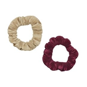 [연예인착용] Shirring Scrunchie_Burgundy Duo 셔링 스크런치 버건디 듀오