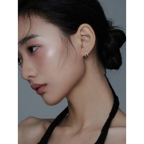 D.silver925 트윈 라인 원터치 귀걸이