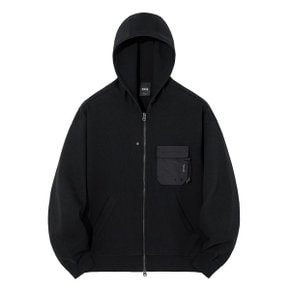 유니 EDGE SLIT POCKET HOOD ZIP UP  BLACK  _P368524115