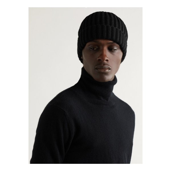 Dibbo Ribbed Cashmere Beanie 블랙