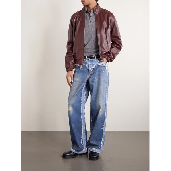 오버사이즈 로고 자수 울 야크 블렌드 폴로 스웨터 46376663162969934