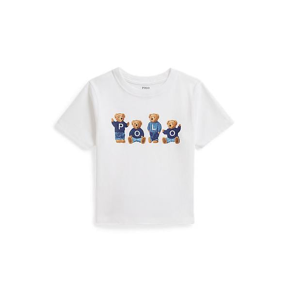폴로 키즈 여아 2-6세 폴로 베어 로고 코튼 저지 티(CWPOTSHR8020533100)