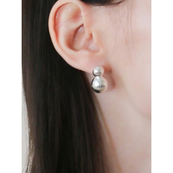 Duo glow silver925 earring (large)