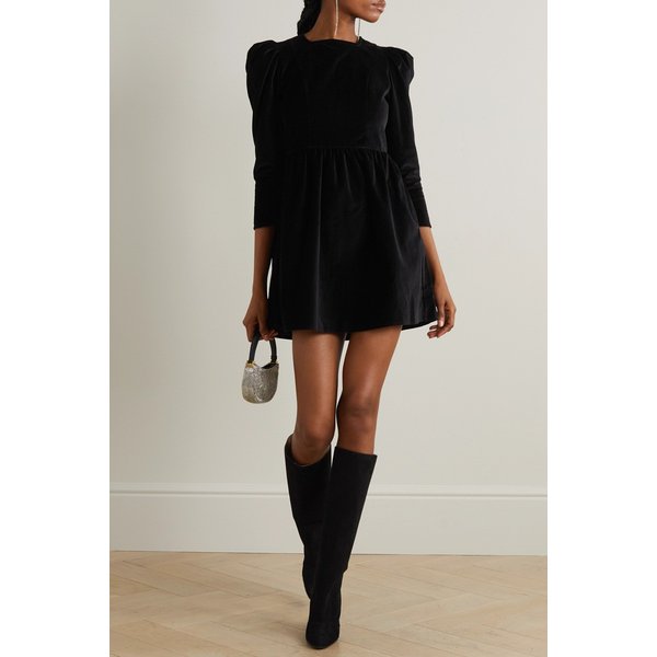 바체바 벨벳 미니 원피스 1647597289608314