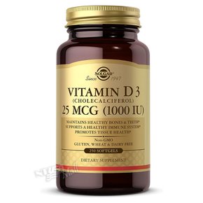 솔가 비타민 D3 1000IU 250 소프트젤 SOLGAR VITAMIN D-3 1000IU 250 SOFTGELS