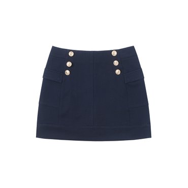 MARTINE GOLF [정상가 318000원]여성 단추 장식 H라인 스커트 네이비 (Q0BQ30449)