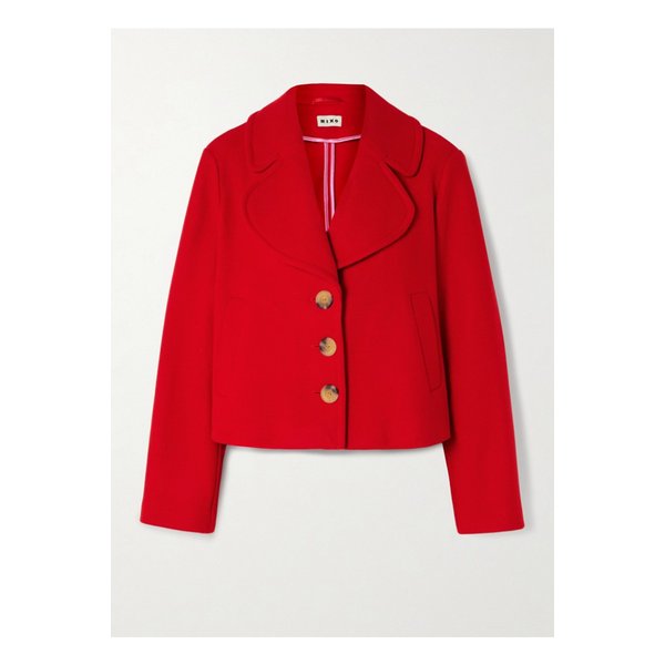 케일라 크롭 울 혼방 트윌 재킷 레드 46376663162836983