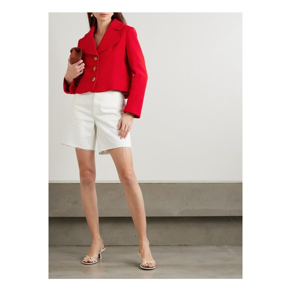 케일라 크롭 울 혼방 트윌 재킷 레드 46376663162836983