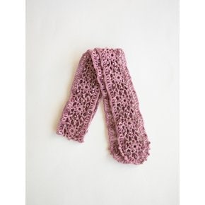 Handmade crochet knitted scarf (Melange pink)