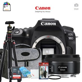 캐논정품 EOS 90D  + EF 50mm F1.8 STM + 메모리 64GB 풀패키지세트+프로용삼각대(랜덤박스행사중)-WSL