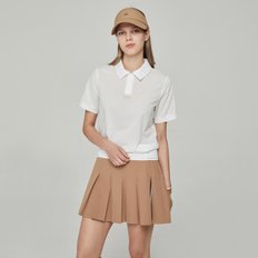[BOSS GOLF] 여성 골프 시어서커 미들 레이어 반팔 티셔츠 화이트(BIMTW222401)