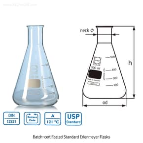 [DURAN] 표준형 세구 삼각 플라스크 3,000/500ml Narrow-Neck DU.2121668