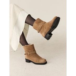 417C comfy fur boots Deep Beige _3cm