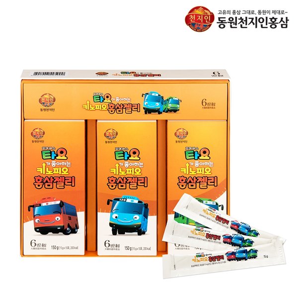 [동원천지인] 꼬마버스타요가 좋아하는 키노피오 홍삼스틱(15g 30포) X 3입_49500x3