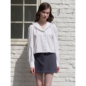 pring frill blouse - white