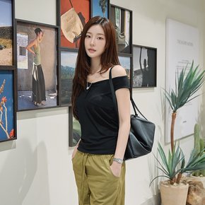 One-Shoulder Twist Jersey Top KW6ME4530_10