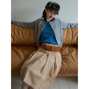 WOOL PLEATED SKIRT_BEIGE