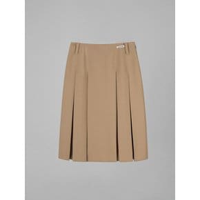 WOOL PLEATED SKIRT_BEIGE