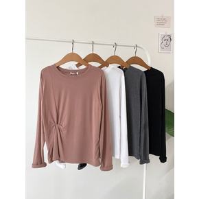 무배  오버먼 꼬임 무지 스판 긴팔 티셔츠(4color)