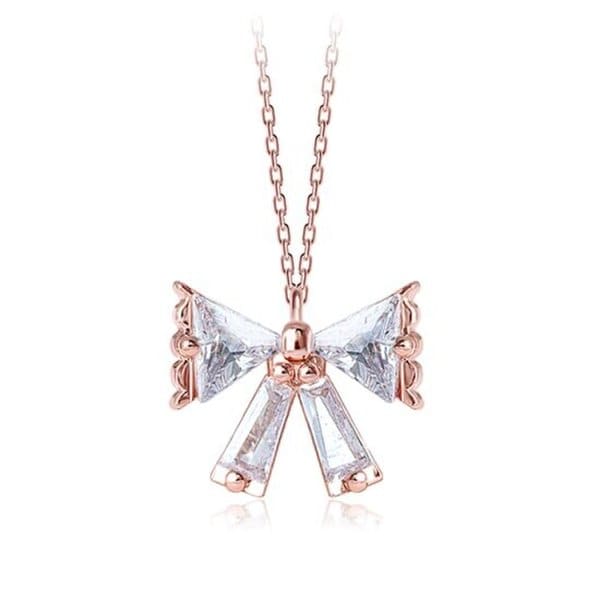 테밍 리본 크리스탈 목걸이 NA0598