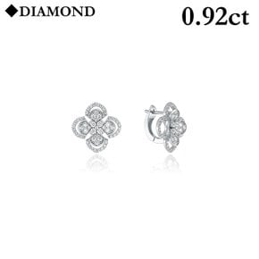 18K 튜더로즈 다이아몬드 더블레이어 귀걸이 LEF24014D