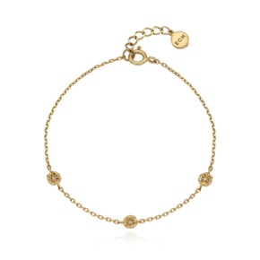 Sprout Bracelet (S)(3 cognac diamond) - gold (1004050418)