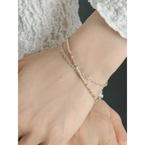 Wrapping Rainbow zircon Silver Bracelet Ib234 [Silver]
