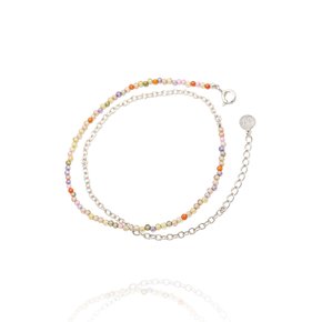 Wrapping Rainbow zircon Silver Bracelet Ib234 [Silver]