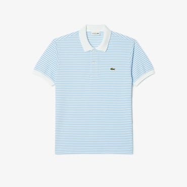 라코스테 (남성) 클래식 핏 스트라이프 반팔 폴로 티셔츠(PH9753-55G F6Z)스카이블루