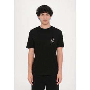 Armani Exchange 아르마니 익스체인지 기본 티셔츠 - 검정색 6963855