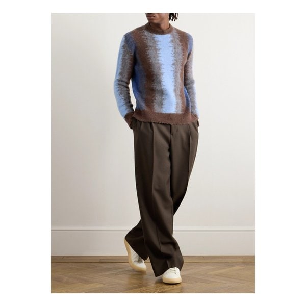 피아첸차 1733 스트라이프 브러시드 울 스웨터 브라운 1647597344635003