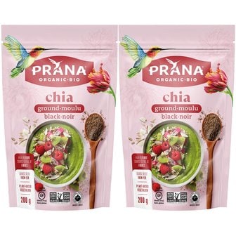  캐나다 Prana 그라운드 유기농 블랙 치아씨드 200g 2팩