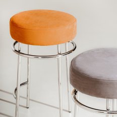 [무케] 지베누어_툴리 바스툴(orange) 고급 원단 인테리어 의자